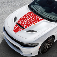 Vinilo adhesivo de rayas personalizadas estilo panal para capó para Dodge Challenger o Charger_3