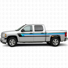 Tiras de vinilo retro superiores para línea de cinturón de puerta y panel lateral para Chevrolet Silverado 1500 GMT900 2007-2013_2