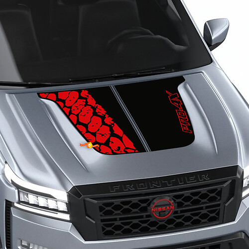 Nissan Frontier 4X Pro-4x Hood Calcomanía Vinilo Off-Road Blackout Calcomanías gráficas Etiqueta 2 colores
