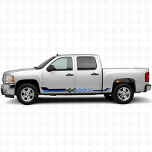 Rayas de Vinilo a Cuadros para Puerta y Panel Lateral para Chevrolet Silverado 1500 GMT900 2007-2013_3
