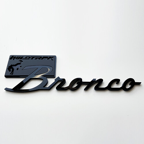 Insignias de guardabarros Bronco Wildtrak, emblema de portón trasero, insignia 3D, negro vs gris
