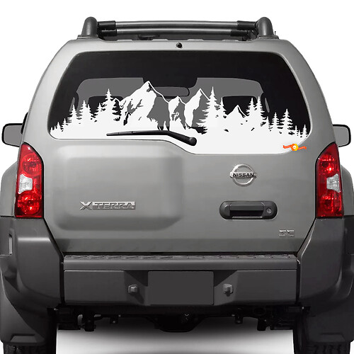 Ventana trasera Montañas Nissan Xterra Graphics Vinilo Pegatinas Calcomanías
