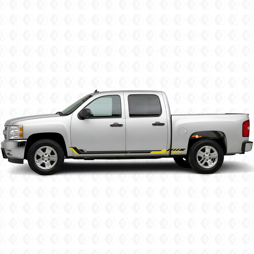 Tiras de Vinilo para Puertas y Paneles Laterales de Línea de Carreras para Chevrolet Silverado 1500 GMT900 2007-2013