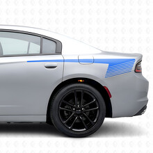 Pegatinas de vinilo con franjas estroboscópicas estilo hockey para la zona de la puerta de Dodge Charger 2015-2026_2