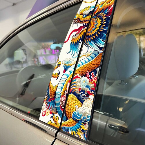 Adhesivo adhesivo para puertas de pilar de estilo Anime americano de EE. UU., gráficos de vinilo personalizados para estilismo de vehículos
