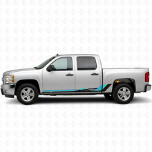 Franjas de vinilo Retro Mountain Wave para puertas y paneles laterales para Chevrolet Silverado 1500 GMT900 2007-2013_2
