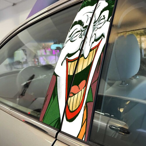 Etiqueta engomada del coche de las puertas del pilar del estilo Joker, gráficos de vinilo personalizados para el estilo del vehículo
