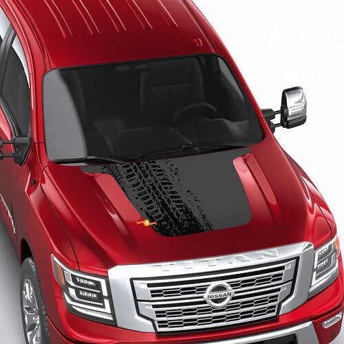 Nissan Frontier 4X Pro-4x Neumáticos Tracks Hood Calcomanía Vinilo Blackout Calcomanías gráficas Etiqueta

