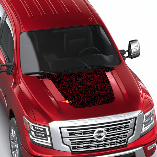 Nissan Frontier 4X Pro-4x Neumáticos Tracks Hood Calcomanía Vinilo Blackout Calcomanías gráficas Etiqueta
