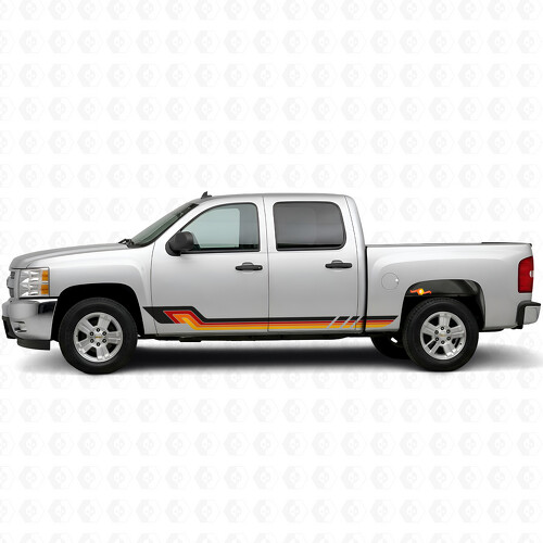 Tiras de vinilo retro paralelas para puertas y paneles laterales para Chevrolet Silverado 1500 GMT900 2007-2013
