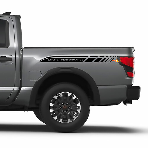 Nissan Titan 5.6 L Performance Bed Side Stripes Vinilo Pegatinas Calcomanías Gráficos
