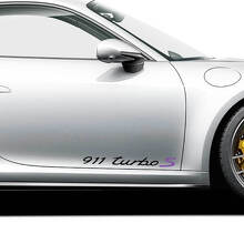 Adhesivo de Vinilo con Letras Turbo S para la Puerta Lateral del Porsche 911 Turbo S 2