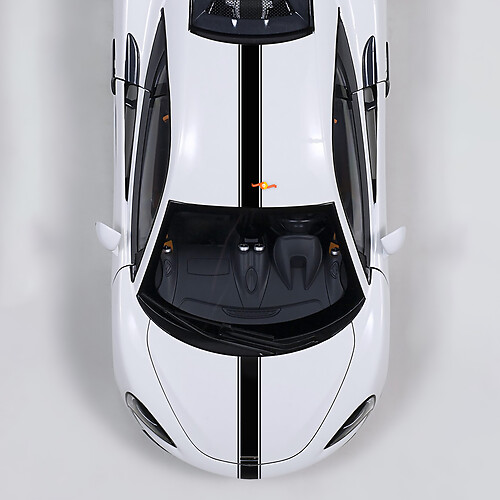 McLaren 570 Calcomanía de vinilo con gráficos de rayas y capó de cuerpo completo
