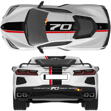 Chevrolet Corvette C8 Stingray Eray Z06 Modelos Capó Techo Rayas traseras Corvette Calcomanía doble de longitud completa Rayas
 2