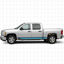Franjas de vinilo Vintage Band para puertas y paneles inferiores para Chevrolet Silverado 1500 GMT900 2007-2013_2