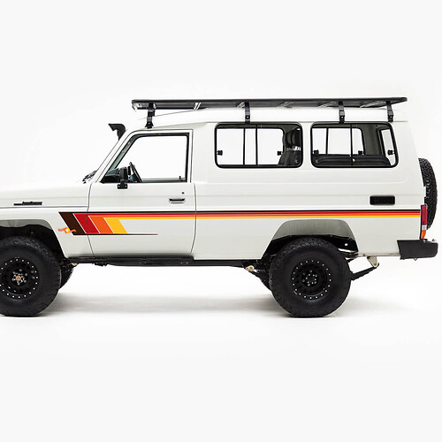 Kit de calcomanías de rayas clásicas laterales retro para Toyota Land Cruiser serie J75
