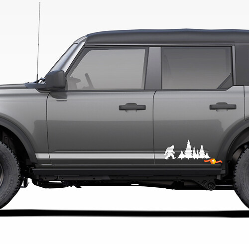 Par de pegatinas laterales de panel basculante Bigfoot Yeti para Ford Bronco
