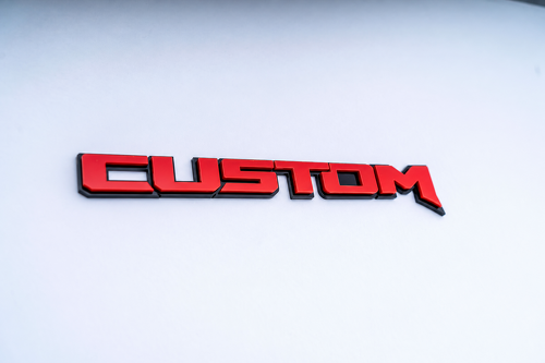 Raptor Style Custom Raised Lettering 3D — Emblema (guardabarros, portón trasero)