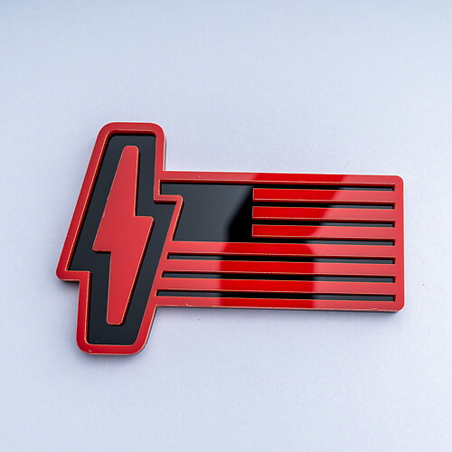 Insignia 3D de la bandera de EE. UU. Ford 150 Lightning - Emblema de insignias de guardabarros personalizadas rojo y negro
