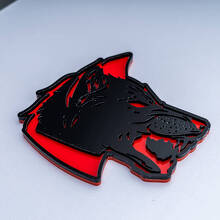 Emblema de portón trasero 3D con cabeza de lobo_3