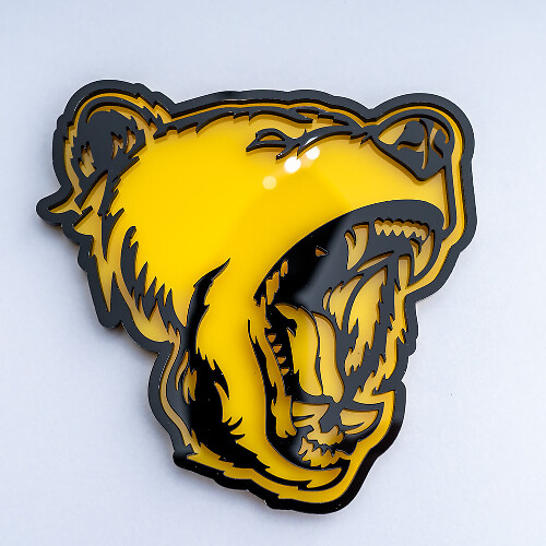 Insignia 3D de Bear Grizzly, emblema de insignias para portón trasero de guardabarros
