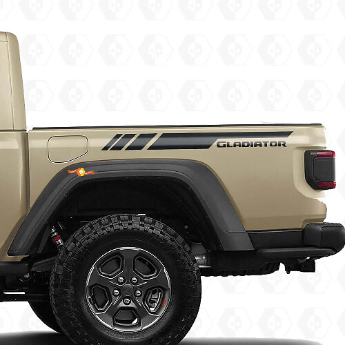 Kit de calcomanías de vinilo con franjas laterales traseras de marca para Jeep Gladiator