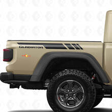 Kit de calcomanías de vinilo con rayas laterales traseras para Jeep Wrangler Gladiator JLU
 2