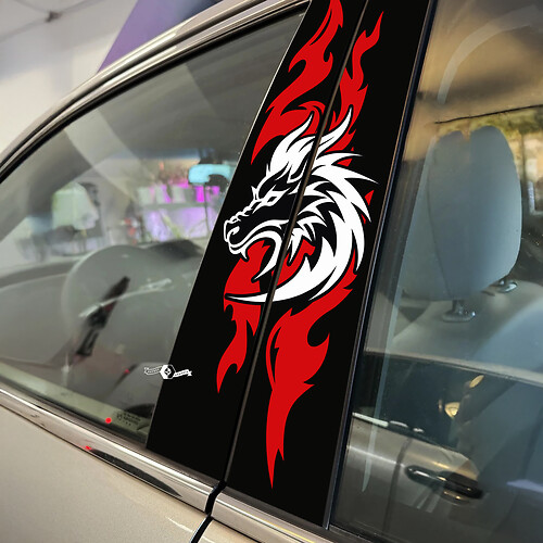 Lobo llama pilar puertas coche calcomanía vinilo pegatina envoltura
