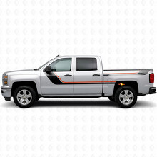 Vinilos de franjas superiores envolventes para puertas y lados de la caja para Chevrolet Silverado 1500 K2XX 2014-2019_2