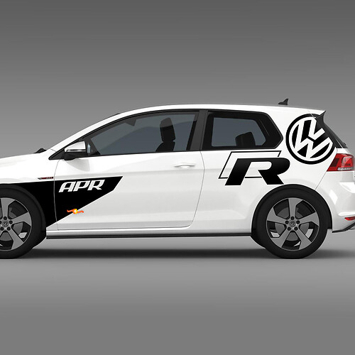 Pegatinas de vinilo laterales ARP VW R para Volkswagen Golf R GTI
