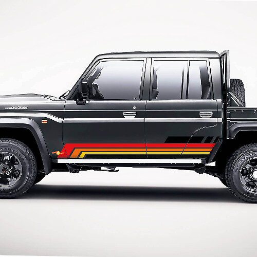 Juego de Calcomanías Laterales Retro de Rayas Geométricas para Puerta para Toyota