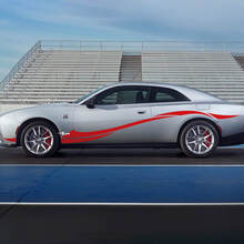 Kit de Pegatinas Laterales de Vinilo con Rayas Tribales de Estilo Ondulado para Dodge Charger Eléctrico (Versión 4)_3