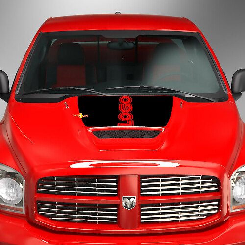 Vinilo de Calcomanía para Capó con Logo Personalizado en Negro para Dodge Ram