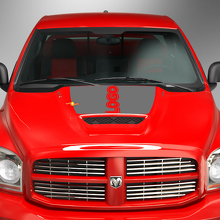 Vinilo de Calcomanía para Capó con Logo Personalizado en Negro para Dodge Ram_3