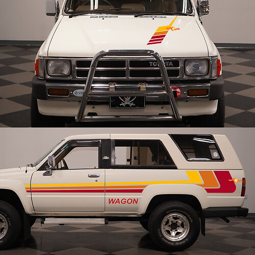 Kit de calcomanías de rayas clásicas laterales de vagón retro para Toyota Hilux Surf SSR 1988
