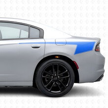 Pegatinas de vinilo con franjas en contorno estilo hockey para el lateral de la cama para Dodge Charger 2015-2026_2