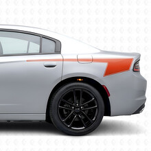 Pegatinas de vinilo con franjas en contorno estilo hockey para el lateral de la cama para Dodge Charger 2015-2026_4