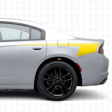Pegatinas de vinilo con franjas en contorno estilo hockey para el lateral de la cama para Dodge Charger 2015-2026_5