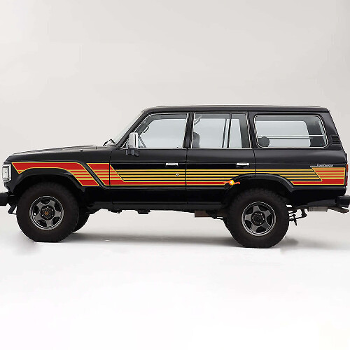 Kit de adhesivos laterales de vinilo con franjas estilo retro para Toyota Land Cruiser FJ60 FJ62 1982-91