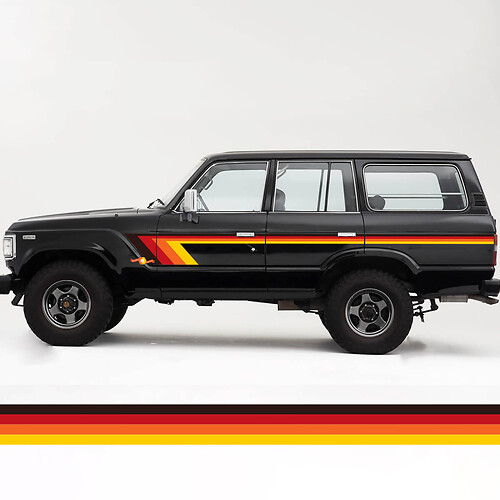 Kit de rayas vintage retro para Toyota Land Cruiser FJ60
