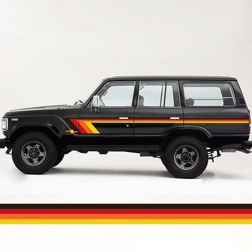 Kit de rayas vintage retro Toyota Land Cruiser FJ60
