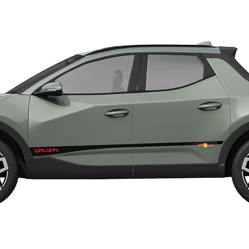 Cruzn Rally Side Rocker Panel Vinilo Pegatinas Calcomanía Ajuste gráfico para Hyundai Santa Cruz
