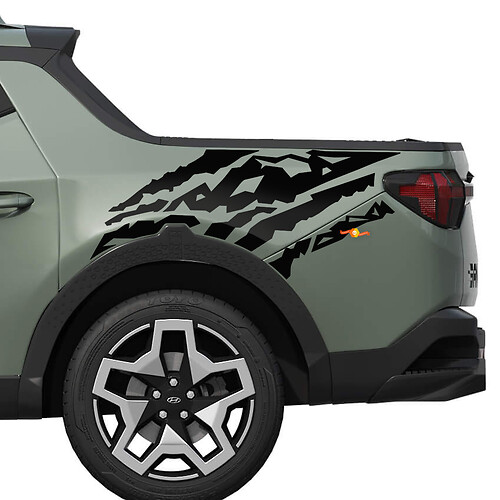 Fender Bed Side Mud Splash pegatinas de vinilo calcomanía kit gráfico apto para Hyundai Santa Cruz
