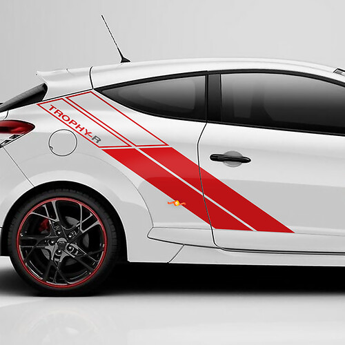 Pegatinas de vinilo con rayas laterales traseras Renault Megane 3 RS Trophy R
