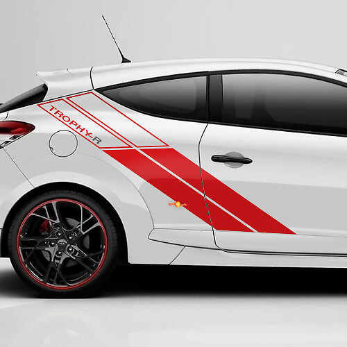Calcomanías de vinilo de franjas laterales traseras Trophy-R para Renault Megane 3 RS
