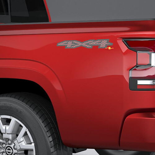 Calcomanía 4x4 para lado de noche Nissan Frontier, calcomanía gráfica
