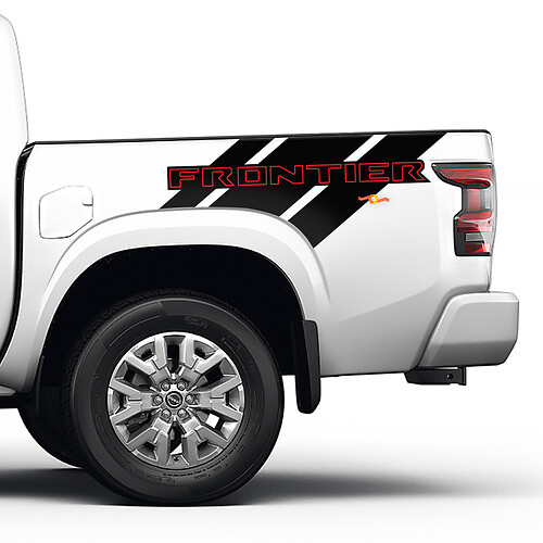 2X Nissan Frontier Pro-4X Cama Camión Coche Vinilo Ambos Lados Pegatinas Calcomanías Gráficos 2 Colores
