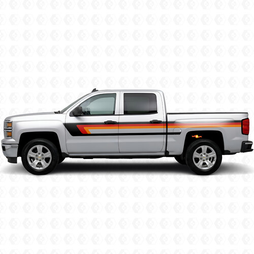 Tiras de vinilo retro para la línea superior de la puerta y cabecera para Chevrolet Silverado 1500 K2XX 2014-2019