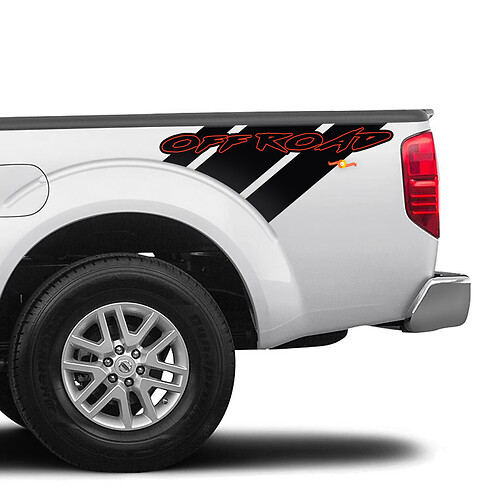 2X Nissan Frontier Off Road Bed Truck Car Vinilo Ambos lados Pegatinas Calcomanías Gráficos
