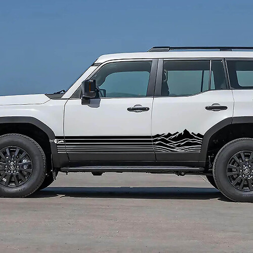 Calcomanías de franjas laterales para paneles de roca de montaña Calcomanías gráficas de vinilo para Toyota Land Cruiser